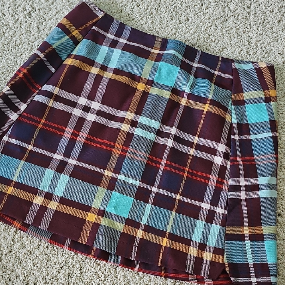 Urban Outfitters Plaid Mini Skirt - Blue and Red